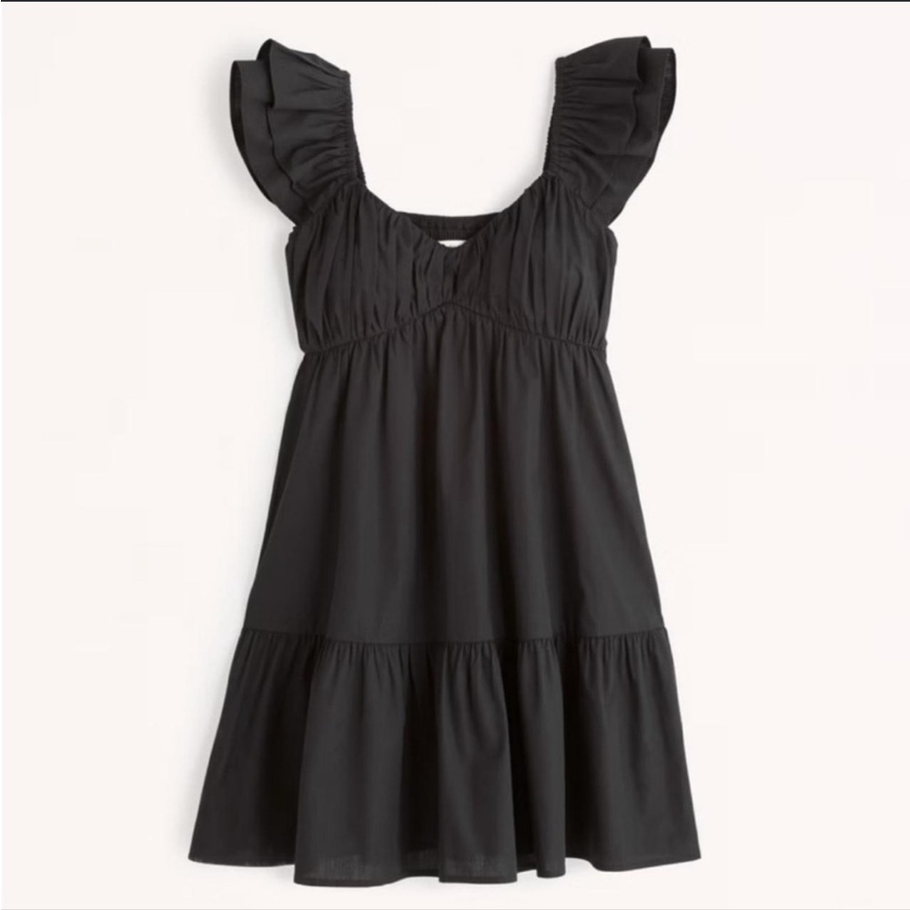 Abercrombie & Fitch black flutter sleeve mini dress